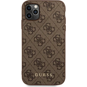 Buy Guess GUHCN65G4GFBR Apple iPhone 11 Pro Max brown hard case 4G Metal Gold Logo - GUE1831BR - {ean13} - Home Screen Store Europe