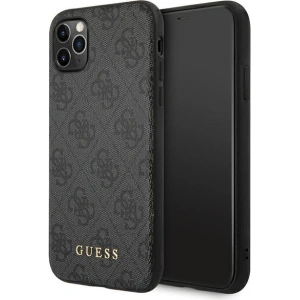 Kup Etui Guess GUHCN65G4GFGR Apple iPhone 11 Pro Max gri/grey hard case 4G Metal Gold Logo - GUE1832GRY - {ean13} - Sklep Home Screen