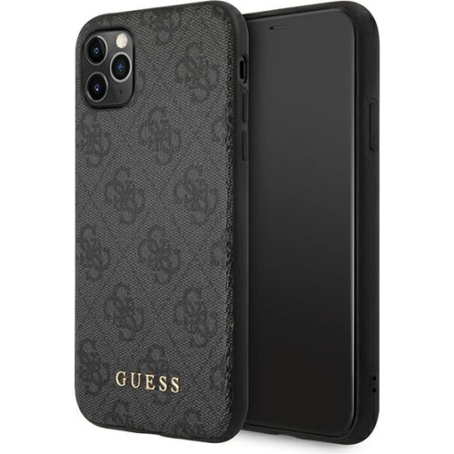 Kup Etui Guess GUHCN65G4GFGR Apple iPhone 11 Pro Max szary/grey hard case 4G Metal Gold Logo - GUE1832GRY - {ean13} - Sklep Home Screen