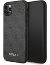 Guess GUHCN65G4GFGR Apple iPhone 11 Pro Max grey hard case 4G Metal Gold Logo