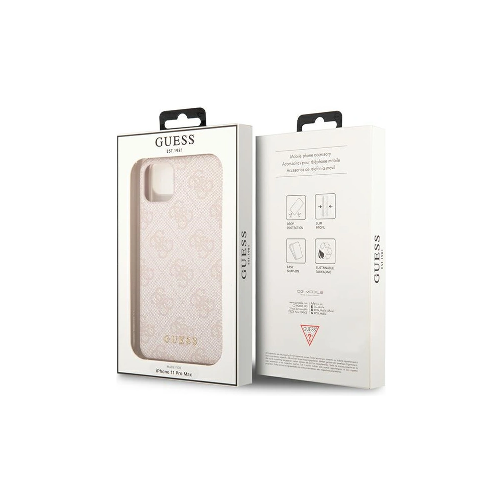 Etui Guess GUHCN65G4GFPI Apple iPhone 11 Pro Max różowy/pink hard case 4G Metal Gold Logo