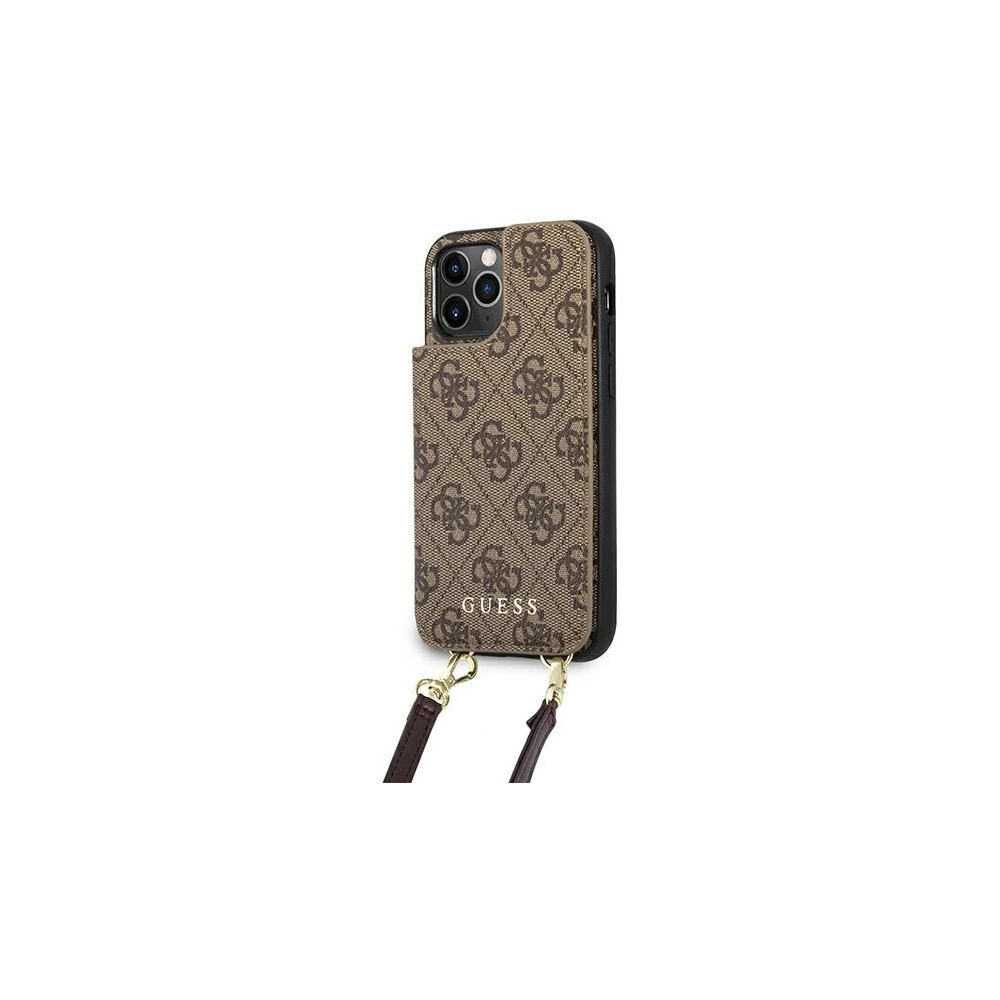Etui Guess GUHCP12LCB4GB Apple iPhone 12 Pro Max brązowy/brown hardcase 4G Crossbody Cardslot