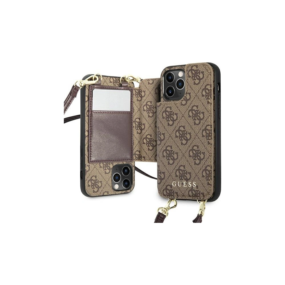 Etui Guess GUHCP12LCB4GB Apple iPhone 12 Pro Max brązowy/brown hardcase 4G Crossbody Cardslot