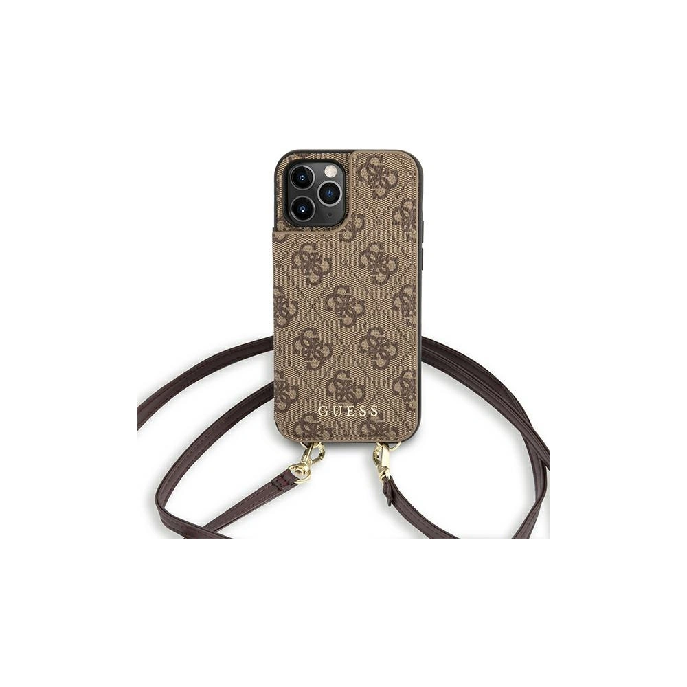 Etui Guess GUHCP12LCB4GB Apple iPhone 12 Pro Max brązowy/brown hardcase 4G Crossbody Cardslot