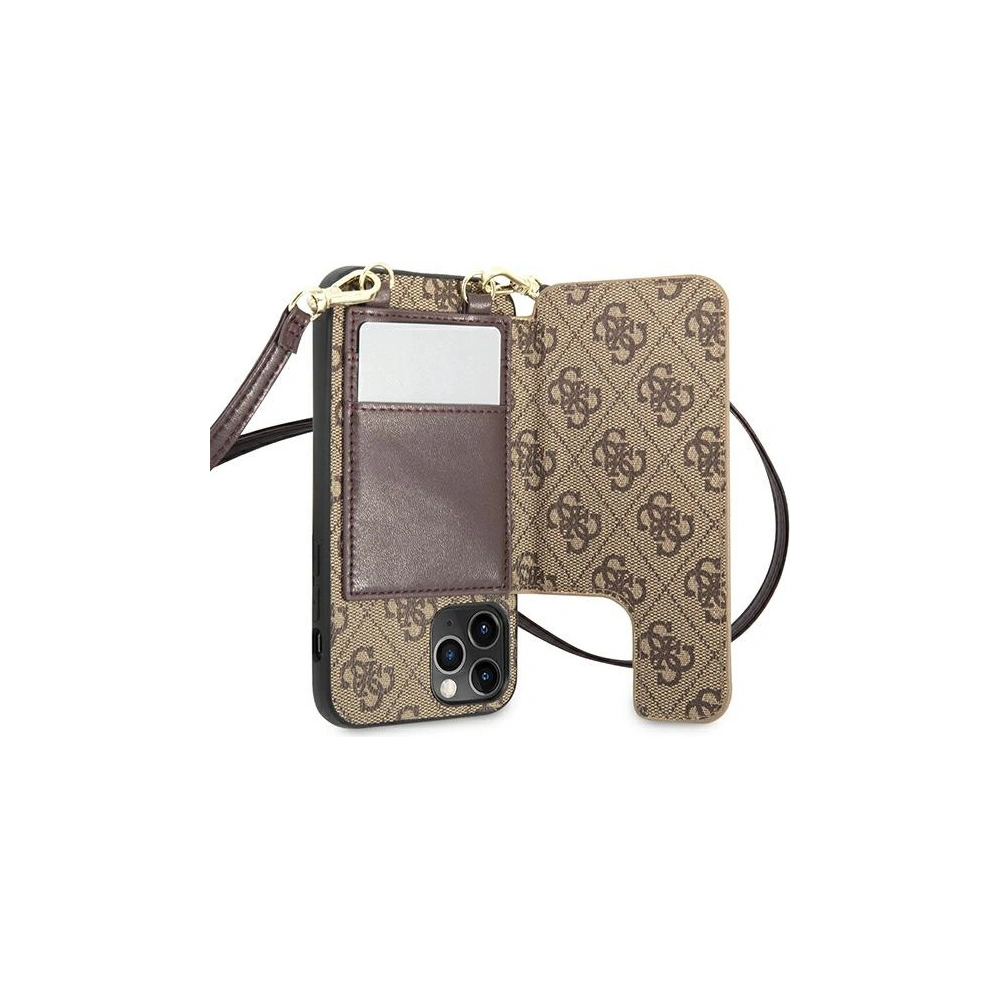 Etui Guess GUHCP12LCB4GB Apple iPhone 12 Pro Max brązowy/brown hardcase 4G Crossbody Cardslot