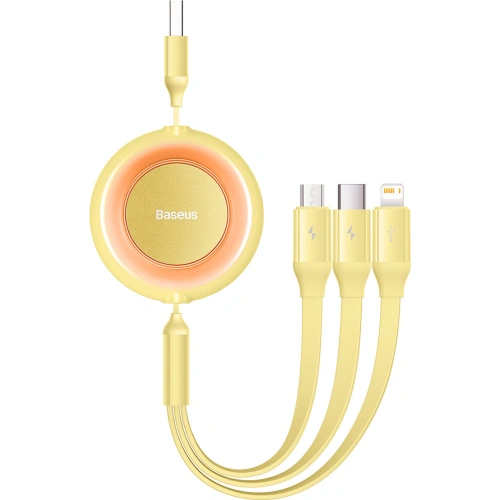 Kup Kabel Baseus Bright Mirror 2 3w1 USB-A - microUSB + Lightning + USB-C 3.5A 1.1m żółty - BSU3385YEL - {ean13} - Sklep Home Screen