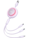Kabel Baseus Bright Mirror 2 3w1 USB-A - microUSB + Lightning + USB-C 3.5A 1.1m fioletowy