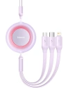 Kup Kabel Baseus Bright Mirror 2 3w1 USB-A - microUSB + Lightning + USB-C 3.5A 1.1m fioletowy - BSU3386PRP - {ean13} - Sklep Home Screen