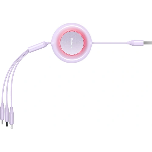 Kup Kabel Baseus Bright Mirror 2 3w1 USB-A - microUSB + Lightning + USB-C 3.5A 1.1m fioletowy - BSU3386PRP - {ean13} - Sklep Home Screen