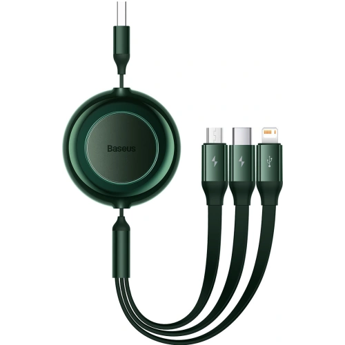 Kup Kabel Baseus Bright Mirror 2 3w1 USB-A - microUSB + Lightning + USB-C 3.5A 1.1m zielony - BSU3387GRN - {ean13} - Sklep Home Screen