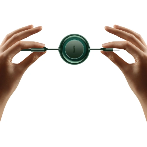Buy Baseus Bright Mirror 2 retractable cable 3in1 USB Type A - micro USB + Lightning + USB Type C 3.5A 1.1m green - BSU3387GRN - {ean13} - Home Screen Store Europe