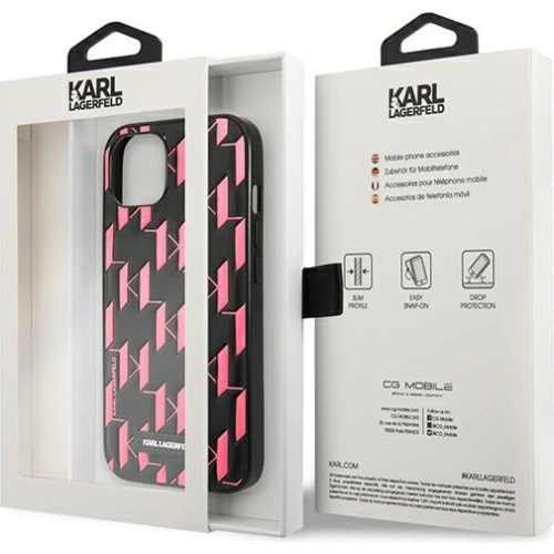 Kup Etui Karl Lagerfeld KLHCP13SMNMP1P Apple iPhone 13 mini hardcase różowy/pink Monogram Plaque - KLD965PNK - {ean13} - Sklep Home Screen