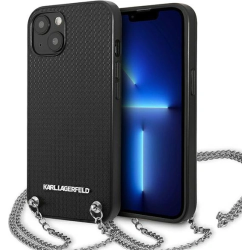 Kup Etui Karl Lagerfeld KLHCP13SPMK Apple iPhone 13 mini hardcase negru/black Piele texturată și lanț - KLD966BLK - {ean13} - Sklep Home Screen