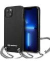 Etui Karl Lagerfeld KLHCP13SPMK Apple iPhone 13 mini hardcase negru/black Piele texturată și lanț