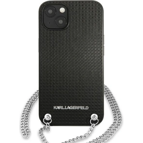 Kup Etui Karl Lagerfeld KLHCP13SPMK Apple iPhone 13 mini hardcase černý/black Leather Textured and Chain - KLD966BLK - {ean13} - Sklep Home Screen