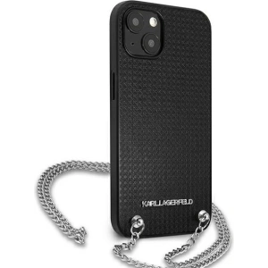 Kup Hülle Karl Lagerfeld KLHCP13SPMK Apple iPhone 13 mini Hartschale schwarz/black Leather Textured and Chain - KLD966BLK - {ean13} - Sklep Home Screen