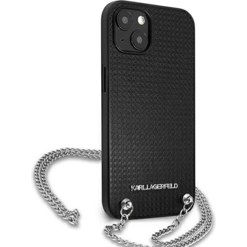 Kup Etui Karl Lagerfeld KLHCP13SPMK Apple iPhone 13 mini hardcase černý/black Leather Textured and Chain - KLD966BLK - {ean13} - Sklep Home Screen