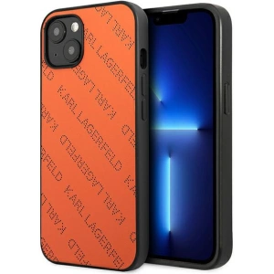 Kup Hülle Karl Lagerfeld KLHCP13SPTLO Apple iPhone 13 mini Hartschale orange/orange Perforated Allover - KLD967ORG - {ean13} - Sklep Home Screen