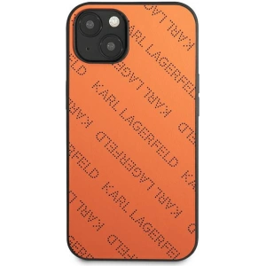Kup Hülle Karl Lagerfeld KLHCP13SPTLO Apple iPhone 13 mini Hartschale orange/orange Perforated Allover - KLD967ORG - {ean13} - Sklep Home Screen