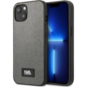 Kup Hülle Karl Lagerfeld KLHCP13SSFMP2DG Apple iPhone 13 mini Hardcase silber/Silver Saffiano Plaque - KLD968SLV - {ean13} - Sklep Home Screen