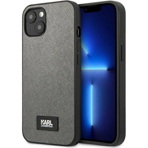 Kup Etui Karl Lagerfeld KLHCP13SSFMP2DG Apple iPhone 13 mini hardcase argintiu/silver Saffiano Plaque - KLD968SLV - {ean13} - Sklep Home Screen