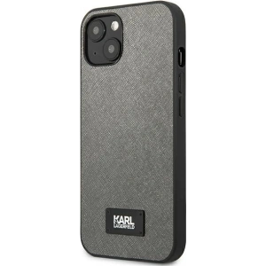 Kup Hülle Karl Lagerfeld KLHCP13SSFMP2DG Apple iPhone 13 mini Hardcase silber/Silver Saffiano Plaque - KLD968SLV - {ean13} - Sklep Home Screen