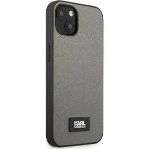 Kup Hülle Karl Lagerfeld KLHCP13SSFMP2DG Apple iPhone 13 mini Hardcase silber/Silver Saffiano Plaque - KLD968SLV - {ean13} - Sklep Home Screen