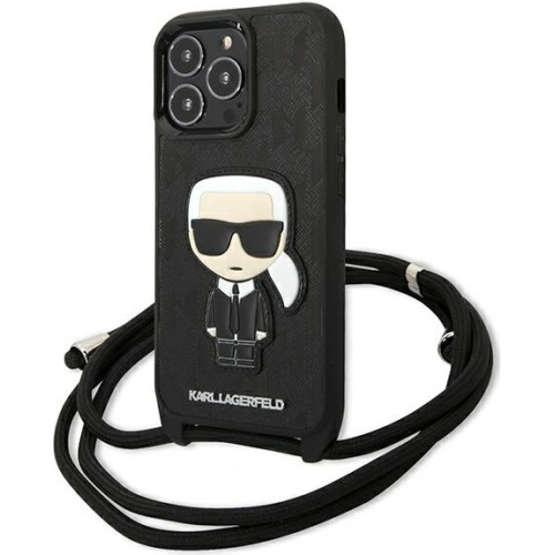 Kup Etui Karl Lagerfeld KLHCP13XCMNIPK Apple iPhone 13 Pro Max hardcase czarny/black Leather Monogram Patch and Cord Iconik - KLD969BLK - {ean13} - Sklep Home Screen