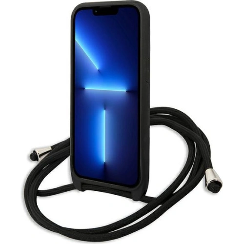 Buy Karl Lagerfeld KLHCP13XCMNIPK Apple iPhone 13 Pro Max hardcase black Leather Monogram Patch and Cord Iconik - KLD969BLK - {ean13} - Home Screen Store Europe