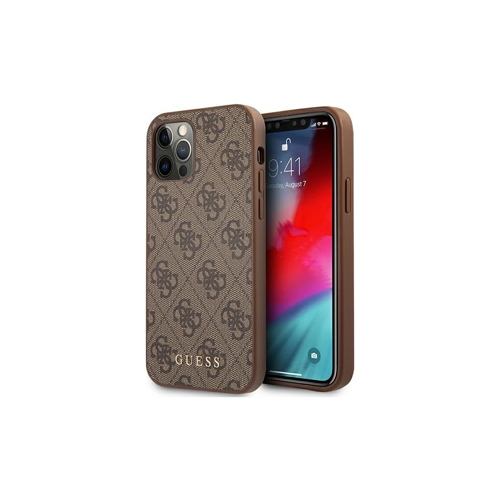 Etui Guess GUHCP12LG4GFBR Apple iPhone 12 Pro Max brązowy/brown hard case 4G Metal Gold Logo