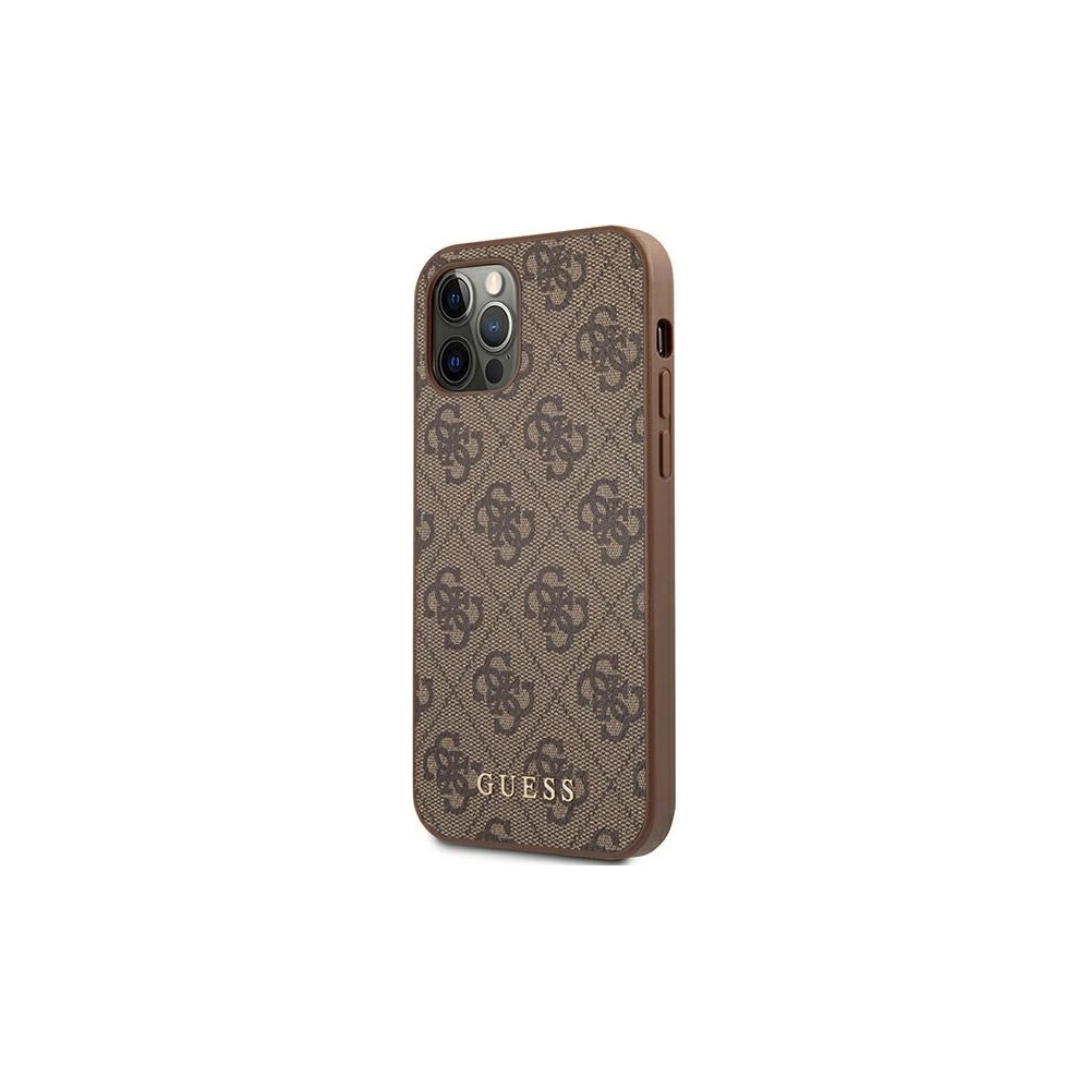 Etui Guess GUHCP12LG4GFBR Apple iPhone 12 Pro Max brązowy/brown hard case 4G Metal Gold Logo