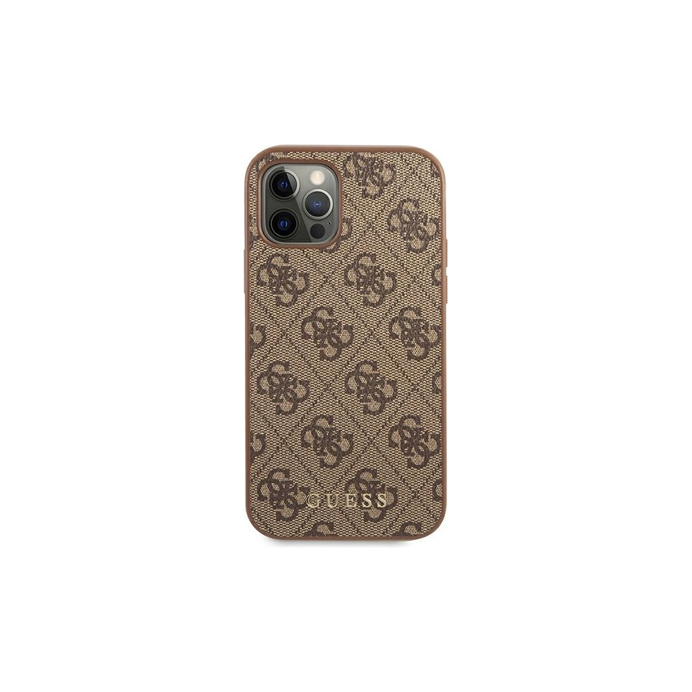 Etui Guess GUHCP12LG4GFBR Apple iPhone 12 Pro Max brązowy/brown hard case 4G Metal Gold Logo