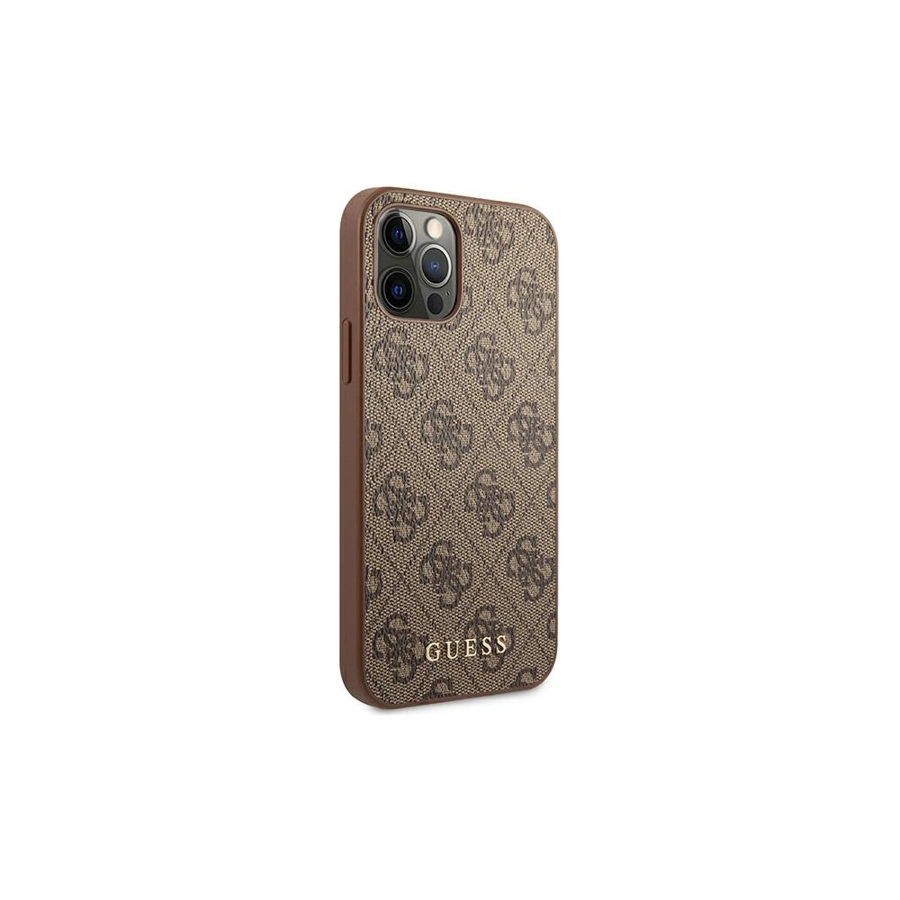 Etui Guess GUHCP12LG4GFBR Apple iPhone 12 Pro Max brązowy/brown hard case 4G Metal Gold Logo