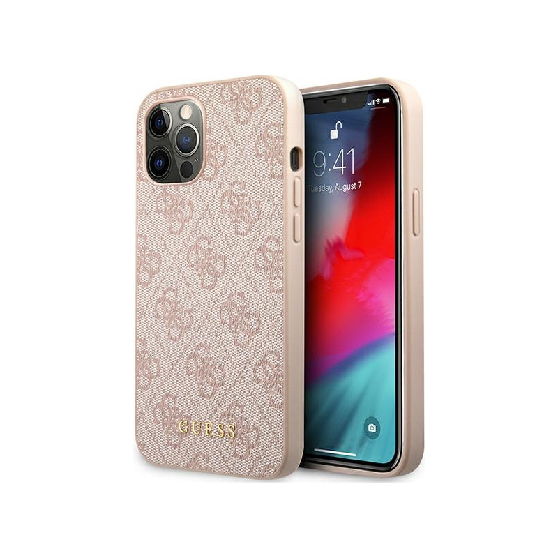 Etui Guess GUHCP12LG4GFPI Apple iPhone 12 Pro Max różowy/pink hard case 4G Metal Gold Logo