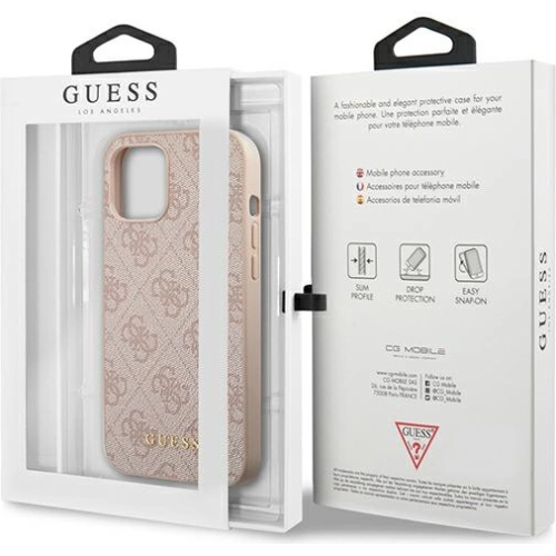 Kup Etui Guess GUHCP12LG4GFPI Apple iPhone 12 Pro Max rózsaszín/pink kemény tok 4G Fém Arany Logó - GUE1837PNK - {ean13} - Sklep Home Screen