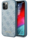 Etui Guess GUHCP12MG4GFBL Apple iPhone 12/12 Pro albastru/blue hard case 4G Metal Gold Logo