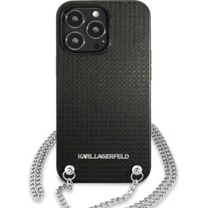 Buy Karl Lagerfeld KLHCP13XPMK Apple iPhone 13 Pro Max hardcase black Leather Textured and Chain - KLD971BLK - {ean13} - Home Screen Store Europe