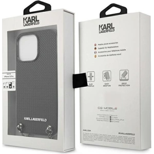 Buy Karl Lagerfeld KLHCP13XPMK Apple iPhone 13 Pro Max hardcase black Leather Textured and Chain - KLD971BLK - {ean13} - Home Screen Store Europe