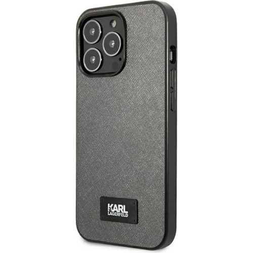 Kup Hülle Karl Lagerfeld KLHCP13XSFMP2DG Apple iPhone 13 Pro Max Hardcase silber/silver Saffiano Plaque - KLD974SLV - {ean13} - Sklep Home Screen