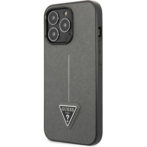 Kup Etui Guess GUHCP13LPSATLG Apple iPhone 13 Pro srebrny/silver hardcase Saffiano Triangle Logo - GUE1844SLV - {ean13} - Sklep Home Screen