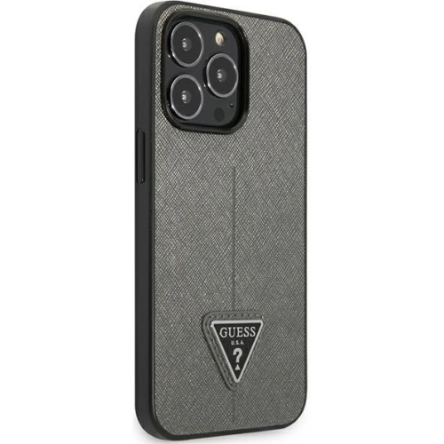 Kup Etui Guess GUHCP13LPSATLG Apple iPhone 13 Pro srebrny/silver hardcase Saffiano Triangle Logo - GUE1844SLV - {ean13} - Sklep Home Screen