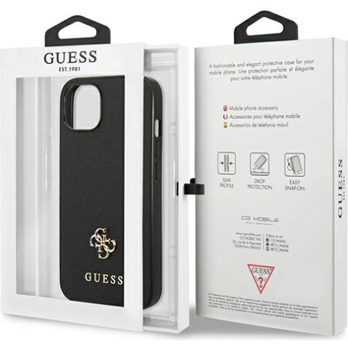 Kup Case Guess GUHCP13SPS4MK Apple iPhone 13 mini schwarz/black Hartschale Saffiano 4G Small Metal Logo - GUE1847BLK - {ean13} - Sklep Home Screen