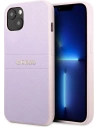 Hülle Guess GUHCP13SPSASBPU Apple iPhone 13 mini violett/purple Saffiano Hot Stamp & Metal Logo