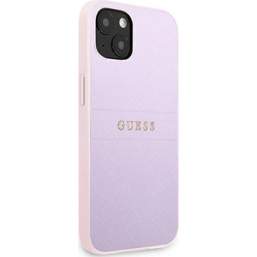 Kup Etui Guess GUHCP13SPSASBPU Apple iPhone 13 mini fioletowy/purple Saffiano Hot Stamp & Metal Logo - GUE1848PRP - {ean13} - Sklep Home Screen