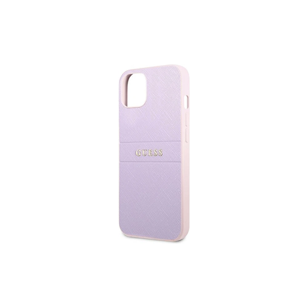 Etui Guess GUHCP13SPSASBPU Apple iPhone 13 mini fioletowy/purple Saffiano Hot Stamp & Metal Logo