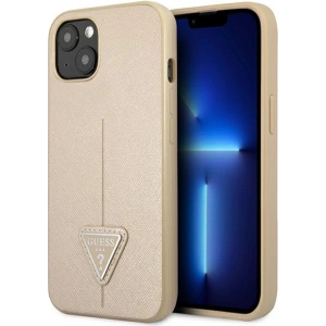 Kup Case Guess GUHCP13SPSATLE Apple iPhone 13 mini beige/beige Hardcase Saffiano Triangle Logo - GUE1849BEI - {ean13} - Sklep Home Screen