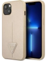 Guess GUHCP13SPSATLE Apple iPhone 13 mini beige hardcase Saffiano Triangle Logo