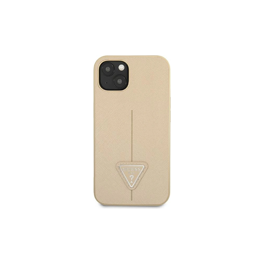 Etui Guess GUHCP13SPSATLE Apple iPhone 13 mini beżowy/beige hardcase Saffiano Triangle Logo