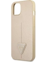 Buy Guess GUHCP13SPSATLE Apple iPhone 13 mini beige hardcase Saffiano Triangle Logo - GUE1849BEI - {ean13} - Home Screen Store Europe