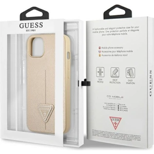 Kup Case Guess GUHCP13SPSATLE Apple iPhone 13 mini beige/beige Hardcase Saffiano Triangle Logo - GUE1849BEI - {ean13} - Sklep Home Screen